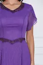 Rochie Linda violet cu glitter in talie si la decolteu