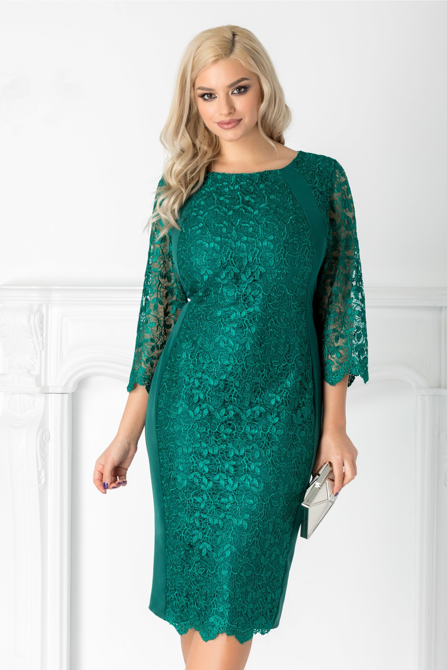 Rochie Lorelay verde cu dantela