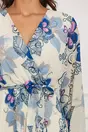 Rochie Lucia iovry cu imprimeu albastru si cordon in talie