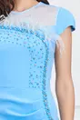 Rochie Luiza bleu cu perle si pene
