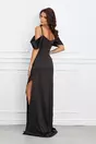 Rochie eleganta lunga neagra cu paiete la decolteu