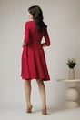 Rochie magenta cu funda si perle pe bust