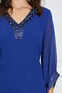 Rochie Malvina albastra cu strasuri pe bust