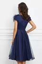 Rochie MBG bleumarin din tull cu buline catifelate