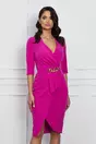 Rochie MBG fucisa cu peplum si accesoriu in talie