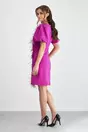 Rochie MBG fucsia cu pene si strasuri