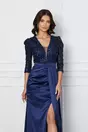 Rochie MBG lunga bleumarin cu paiete la bust