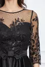 Rochie MBG lunga neagra cu dantela la bust