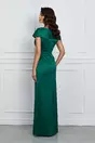 Rochie MBG lunga verde cu aplicatie in talie