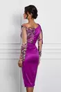 Rochie MBG magenta cu broderie pe maneci