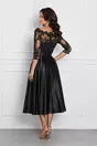Rochie MBG neagra din tafta cu dantela la bust