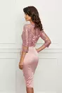 Rochie MBG roz cu accesoriu in talie