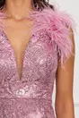 Rochie MBG roz cu paiete si pene