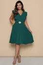 Rochie MBG verde cu accesoriu in talie