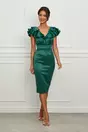 Rochie MBG verde cu volane maxi