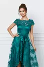 Rochie MBG verde din dantela cu lungime asimetrica