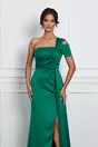 Rochie MBG verde lunga cu broderie pe bust