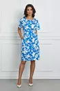Rochie Mirabela albastra cu imprimeuri florale