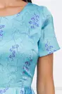 Rochie Miranda bleu cu imprimeu floral mov