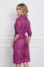 Rochie Mirela magenta cu imprimeu snake