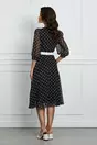 Rochie Miruna neagra cu buline si curea in talie