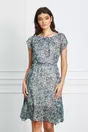 Rochie Missa albastra cu imprimeu floral multicolor