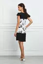 Rochie Moze alba cu imprimeuri negre