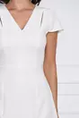 Rochie Moze alba cu nasturi si crepeuri pe fusta