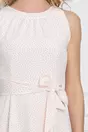 Rochie Moze alba din voal cu buline roz
