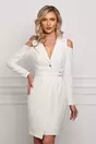 Rochie Moze alba tip sacou cu umeri goi
