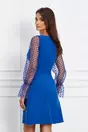 Rochie Moze albastra cu maneci din tulle cu buline