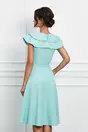 Rochie Moze bleu cu volane la umeri si buzunare