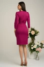 Rochie Moze conica magenta cu decolteu si detaliu floral in talie