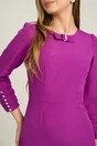 Rochie Moze eleganta din stofa mov cu perle la maneci, 2, dyfashion.ro