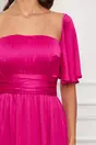 Rochie Moze fuchsia lunga din voal satinat