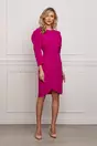 Rochie Moze fucsia cu pliuri pe bust si fusta petrecuta