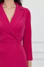 Rochie Moze fucsia cu rever si volan la baza