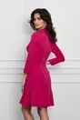Rochie Moze fucsia cu rever si volan la baza