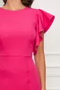Rochie Moze fucsia cu volane la maneci