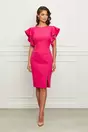 Rochie Moze fucsia cu volane la maneci