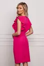 Rochie Moze fucsia cu volane si buzunare
