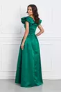 Rochie Moze lunga verde din tafta cu crepeu maxi