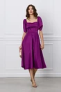 Rochie Moze magenta cu funda pe umar