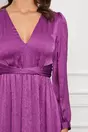 Rochie Moze mov lunga cu maneci decupate
