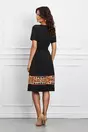 Rochie Moze neagra clos cu broderie pe bust si fusta