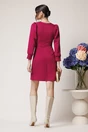 Rochie Moze office din stofa magenta cu pliuri la baza