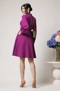 Rochie Moze office din stofa mov cu nasturi
