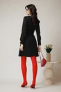Rochie Moze office din stofa neagra cu guler alb