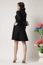 Rochie Moze office din stofa neagra cu nasturi