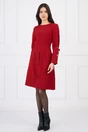 Rochie Moze office din stofa rosie cu mansete maxi